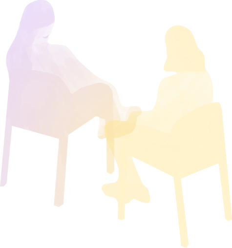 Illustration of two women talking